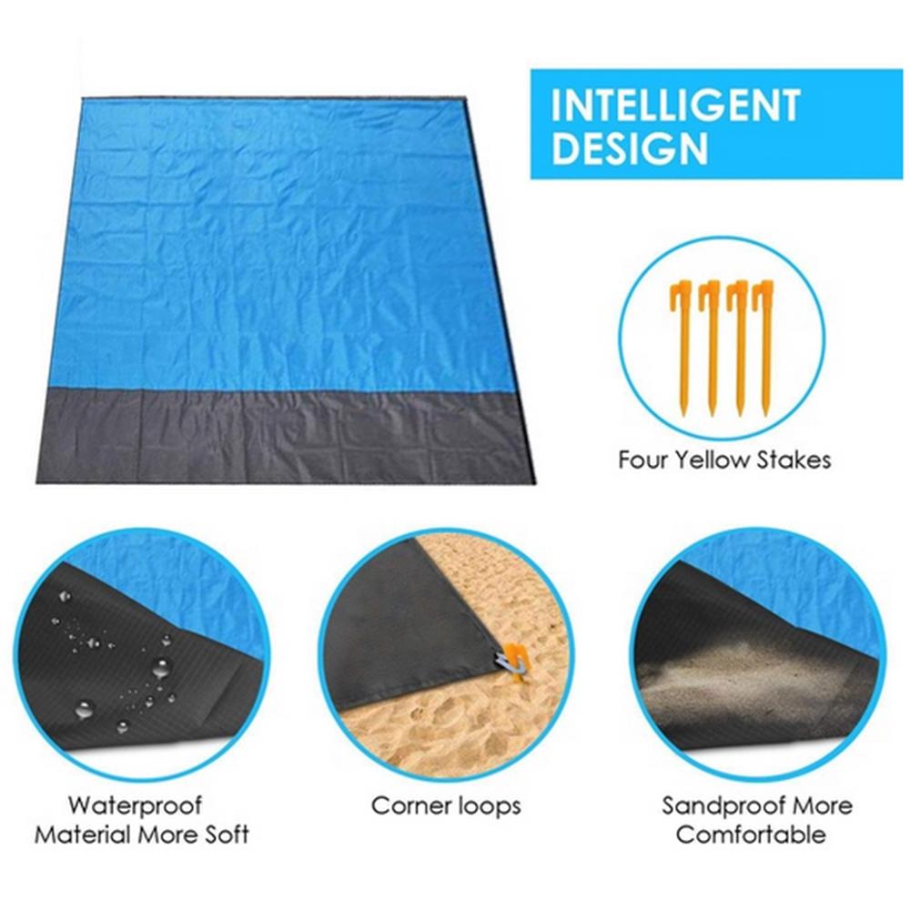 Pocket Picnic Waterproof Beach Mat Sand Free Blanket For Camping