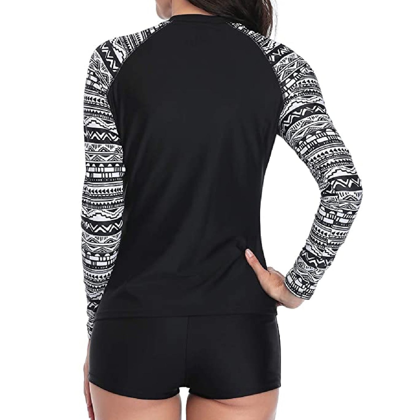 Two Pcs Women Long Sleeve Rash Guard Surfing Swimwear Bottom Swimsuit