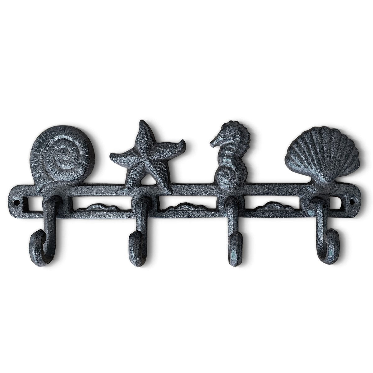 Cast Iron Seashell Wall Hooks, 13”