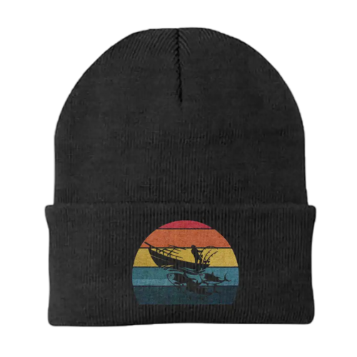 Fishing Boat Embroidered Beanie