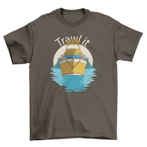 Trawler boat on ocean t-shirt