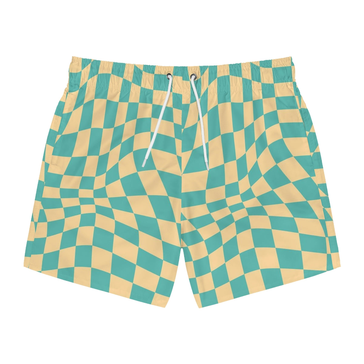 Men's Swim Trunks - Teal Check