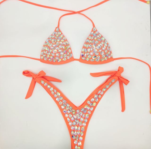 Diamond bikini set rhinestone swimwear crystal bathing suit sexy women